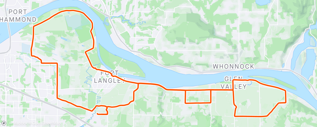 Map of the activity, Lunch Ride