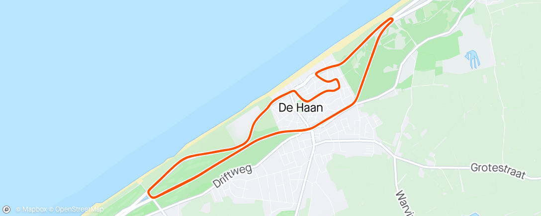 Map of the activity, De Haan 🐔, 6e. Team win 🏆.