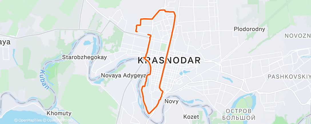 Map of the activity, Afternoon Run