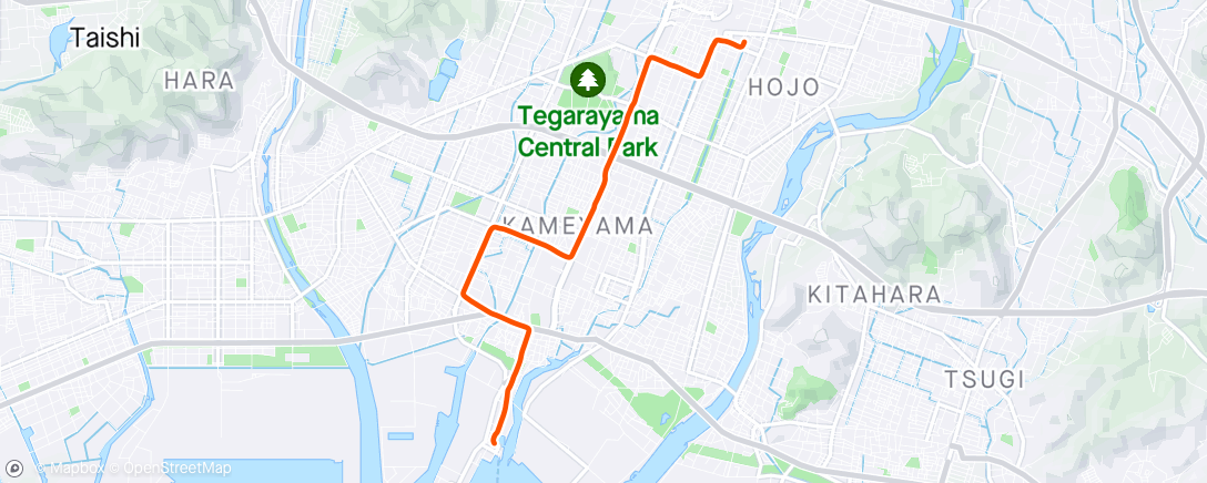 Map of the activity, Japan Day 10/3 a less wet ride to the hotel via Starbucks