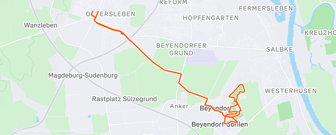 Map of the activity, Magdeburg Rundfahrt