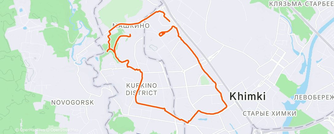 Map of the activity, Трейлраннинг (утро)