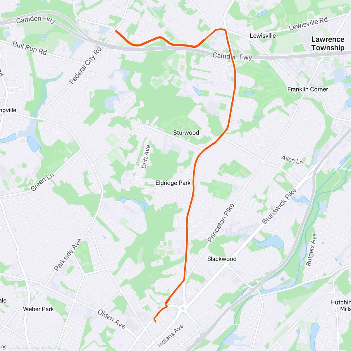 Map of the activity, Утренний забег