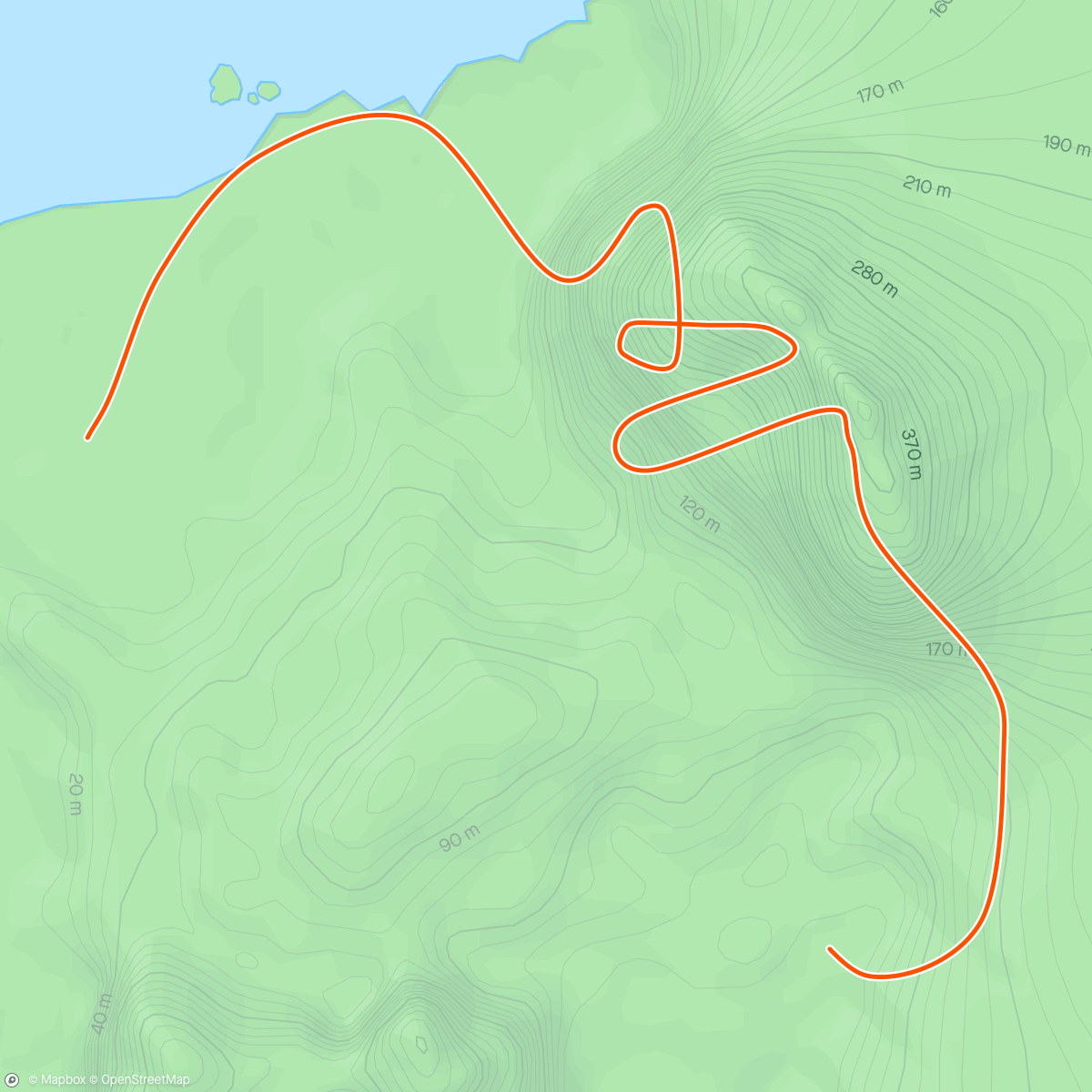 Map of the activity, Zwift - 15% hike
