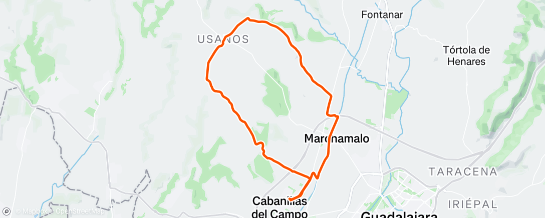 Map of the activity, Bicicleta de montaña vespertina