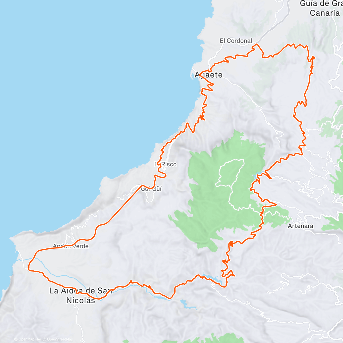 Map of the activity, Ruta de las Presas