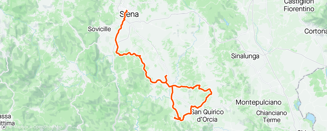Map of the activity, Strade Bianche day 1