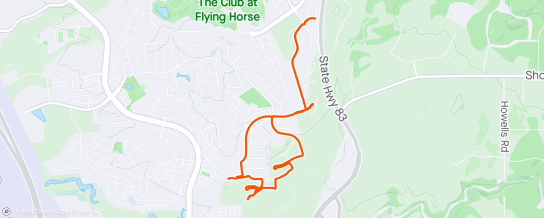 Map of the activity, Monday 5 Miles