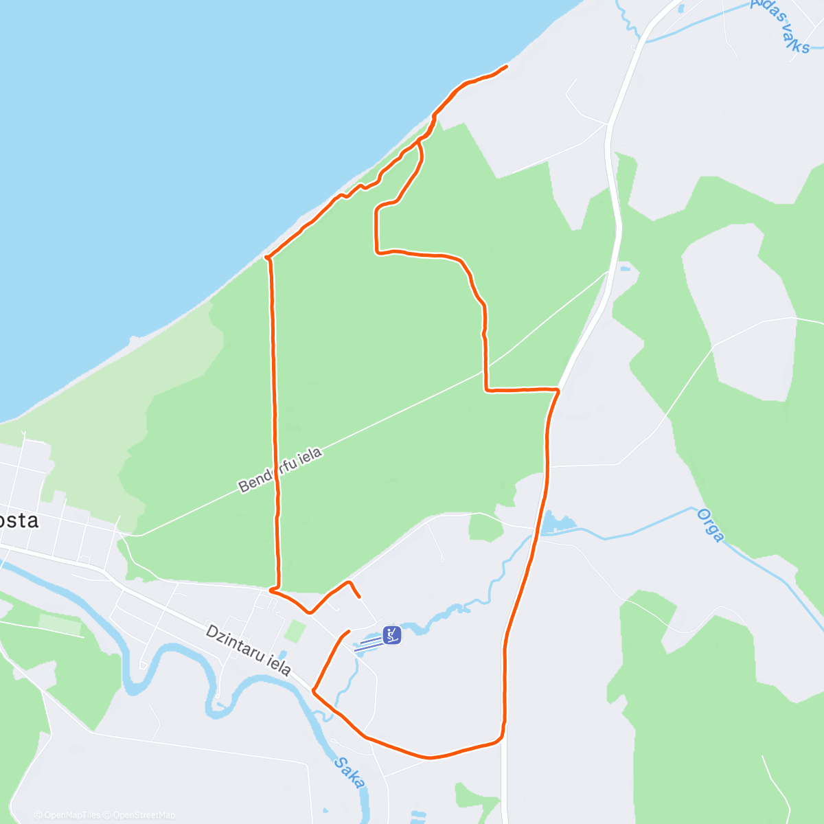 Map of the activity, Morning Run