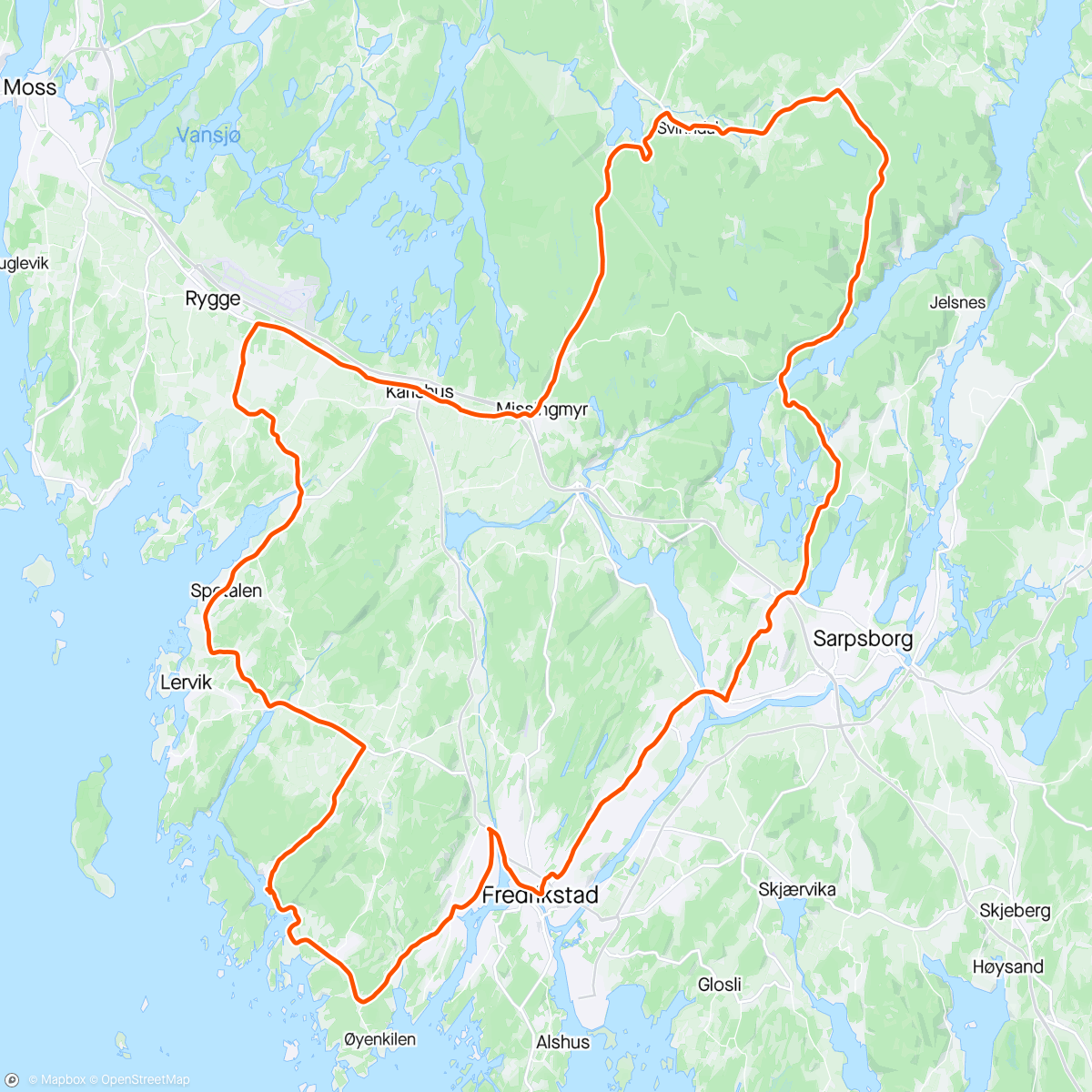 Карта физической активности (På ukjente veier i Østfold)