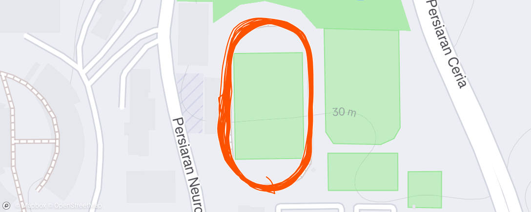 Map of the activity, Garmin HM W10D3 Speed Repeats @ MMU Track