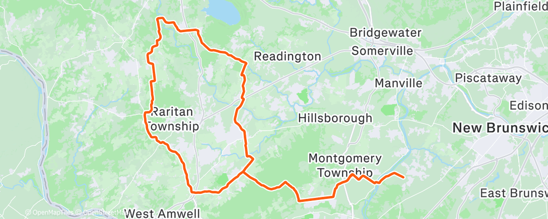Map of the activity, Lunch Ride