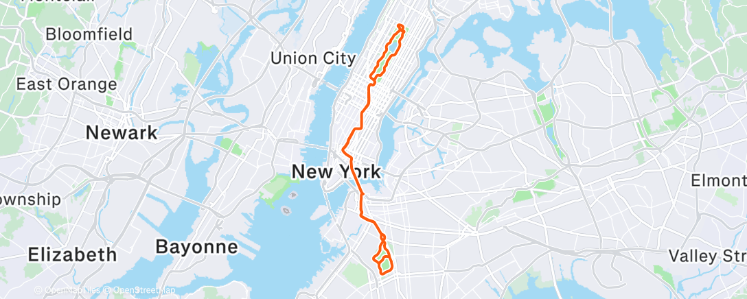 Карта физической активности (Zwift - Double Parked in New York)