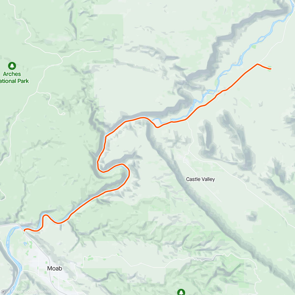 Mapa de la actividad (ROUVY - Moab Utah to Fisher Towers -Scenic Byway 128)
