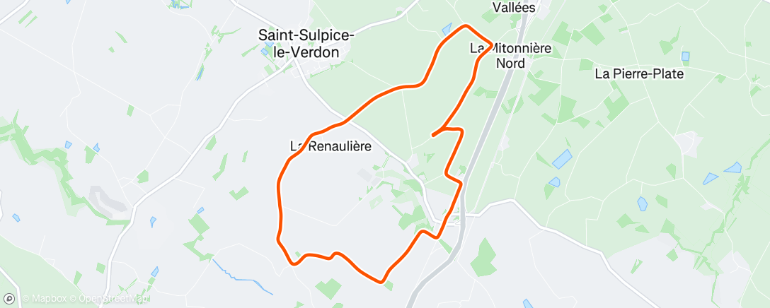 Map of the activity, Course à pied le matin