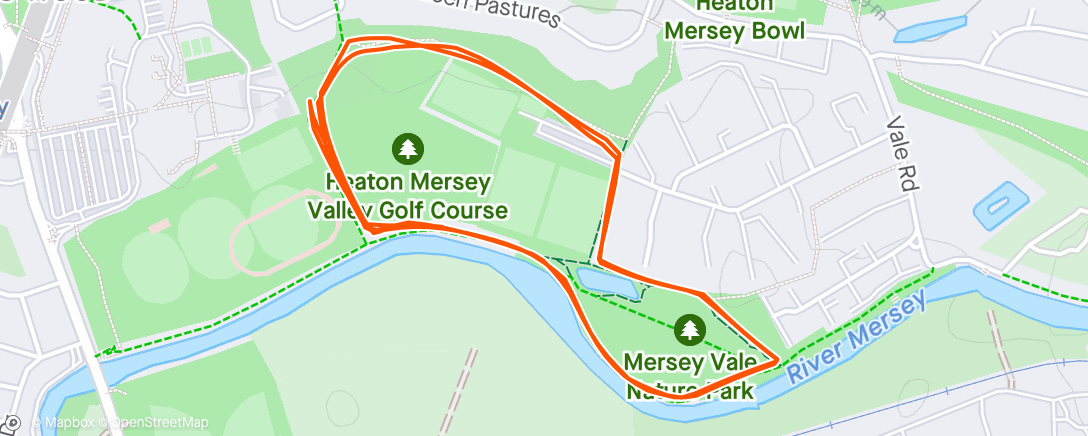 Map of the activity, Burnage parkrun