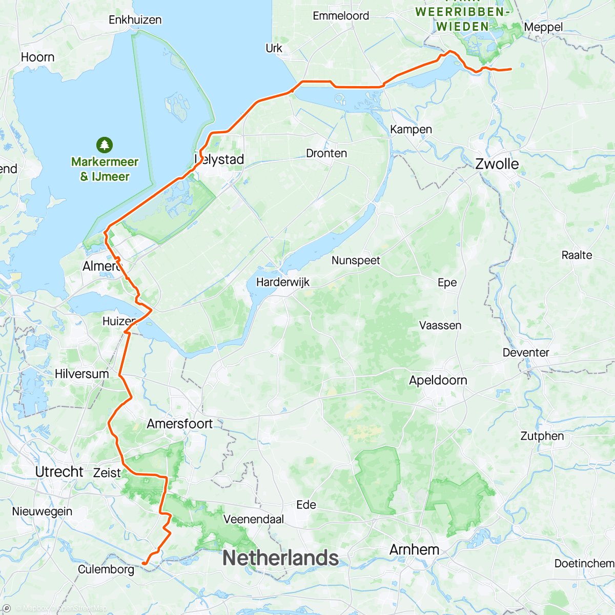 Karte der Aktivität „WbD- weekend Rouveen detour”