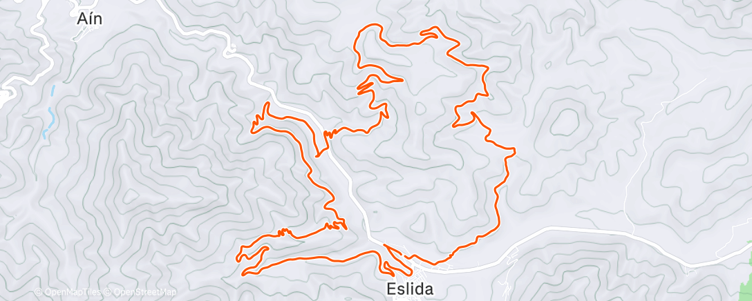 Map of the activity, Carrera de montaña a la hora del almuerzo