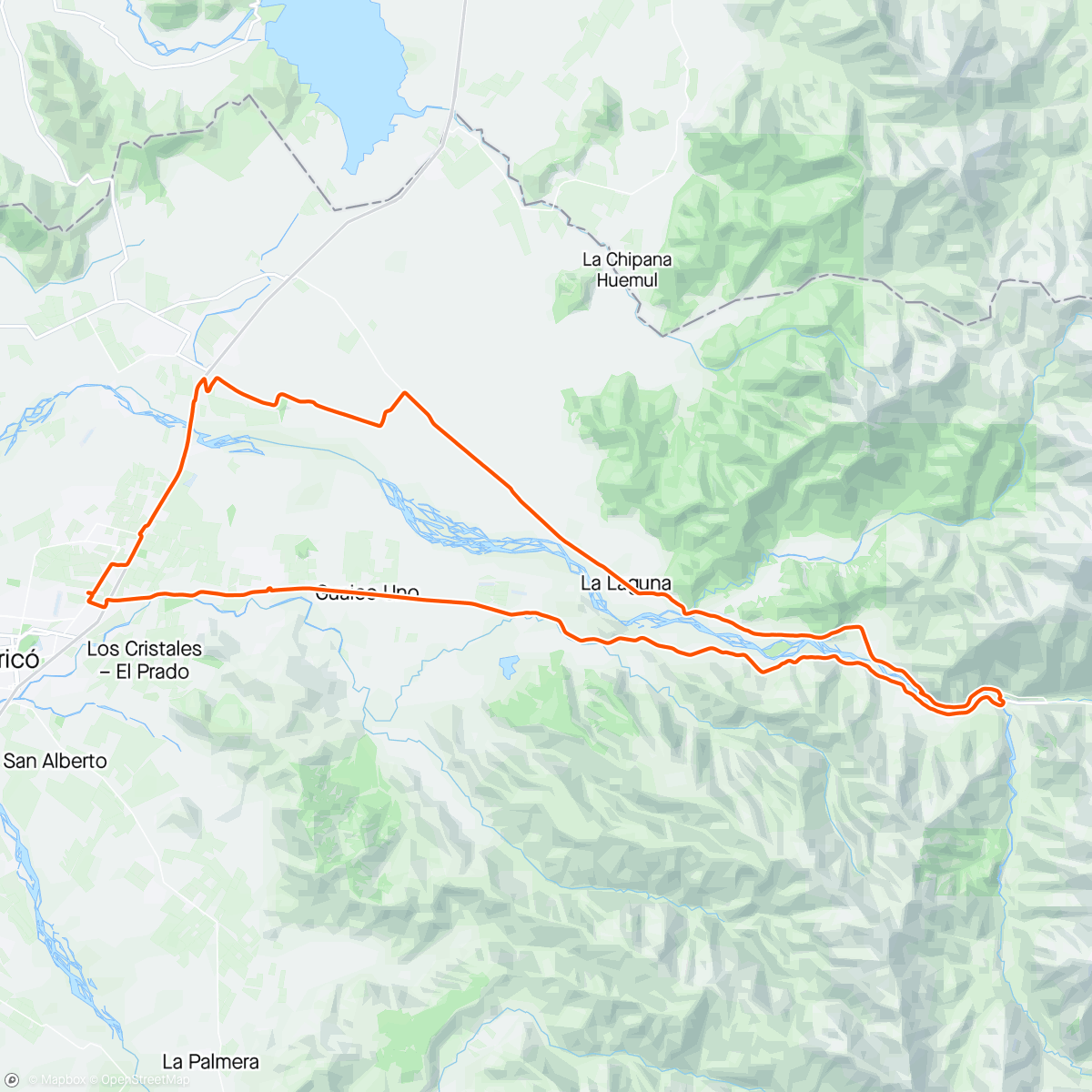 Mapa de la actividad (Montaña de Teno - Los Queñes - Curicó)