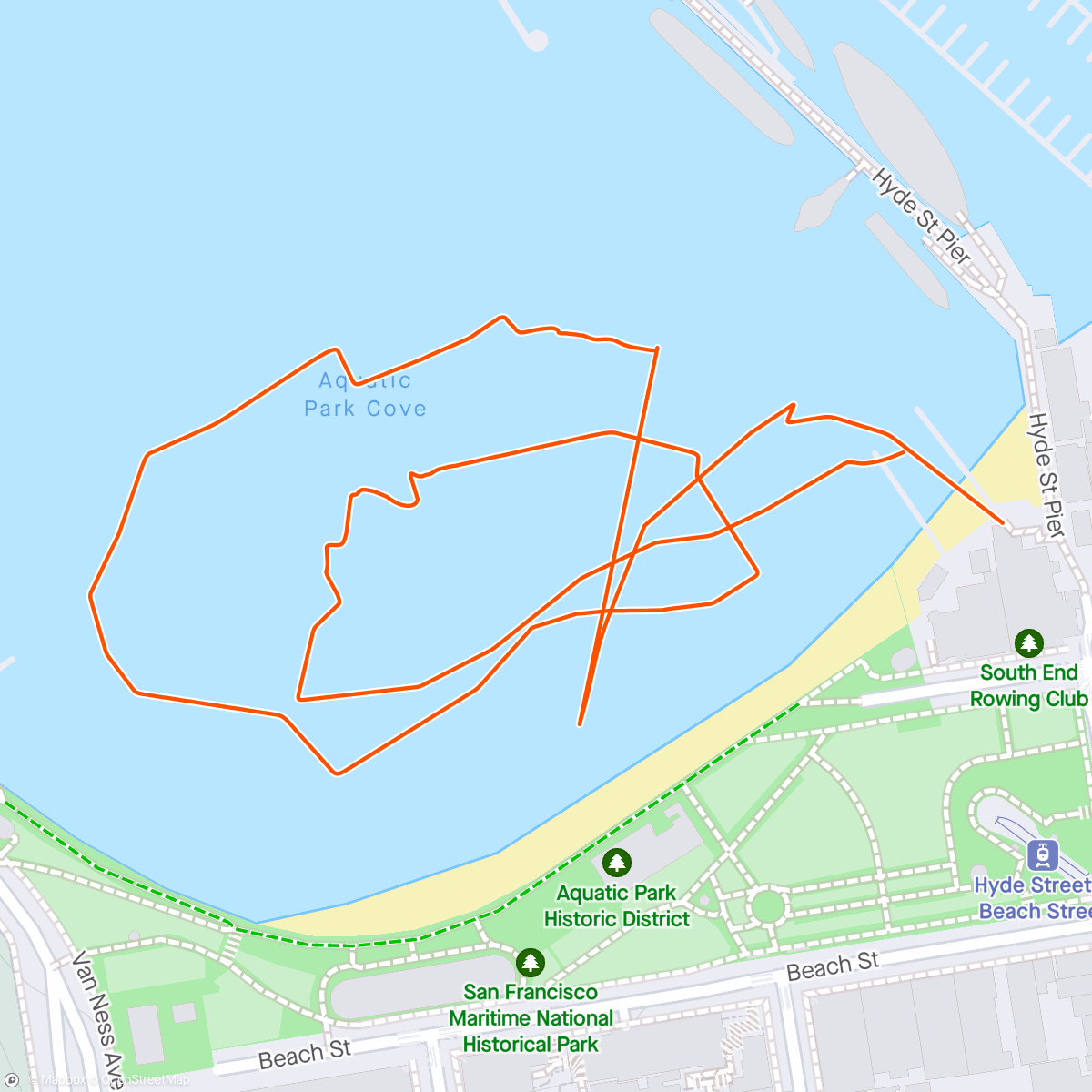 アクティビティ「Lunch Swim 3 knot ebb」の地図