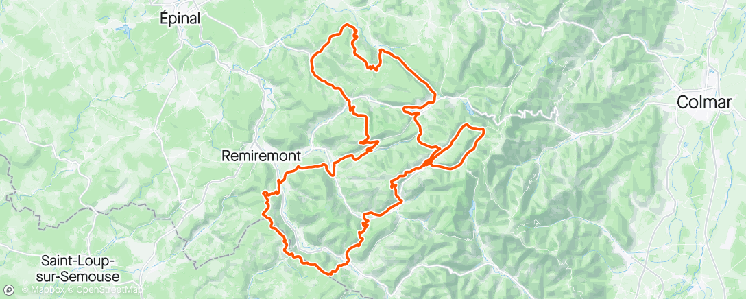 Mapa da atividade, Granfondo de Vosges