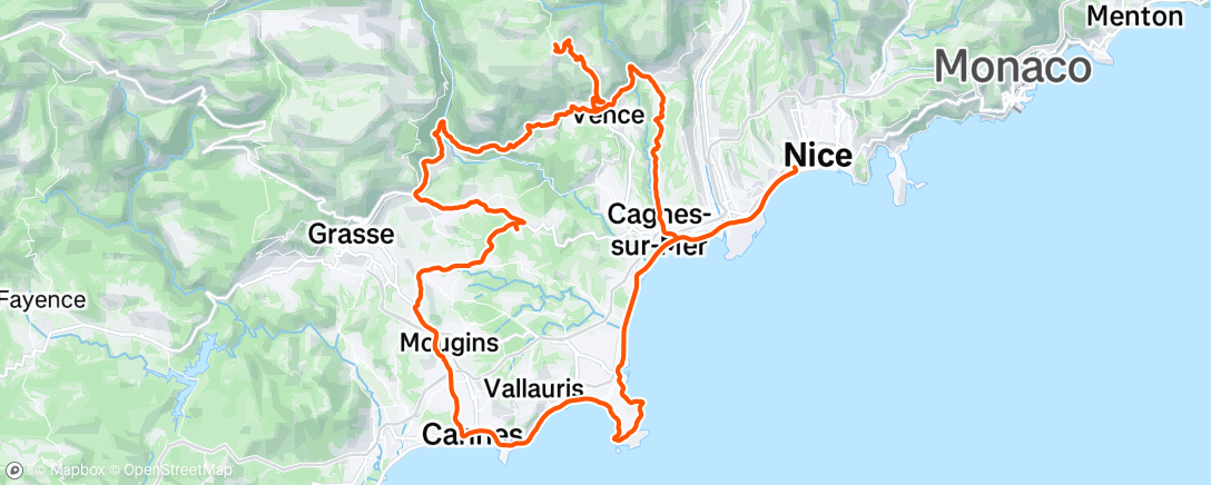 Map of the activity, Sortie vélo le matin