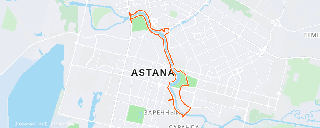 Карта физической активности (DH running Astana)