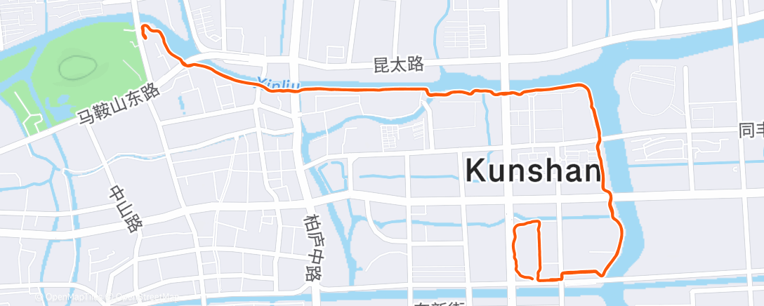 Map of the activity, Afternoon Run