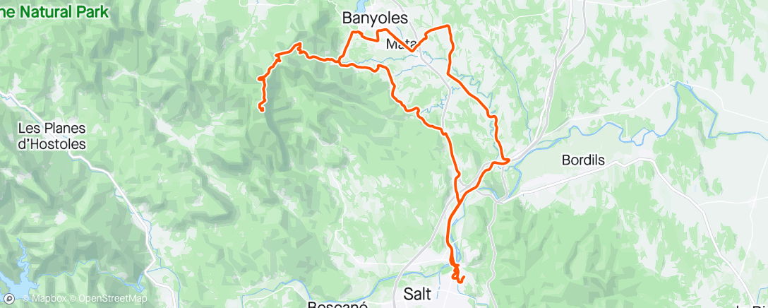 Map of the activity, Rocacorba climb Girona