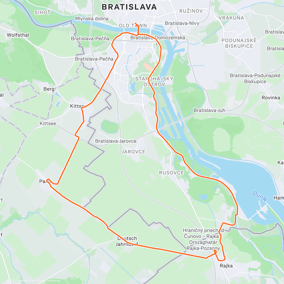 Map of the activity, Rajka - Pama