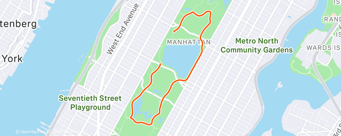Map of the activity, Afternoon Run