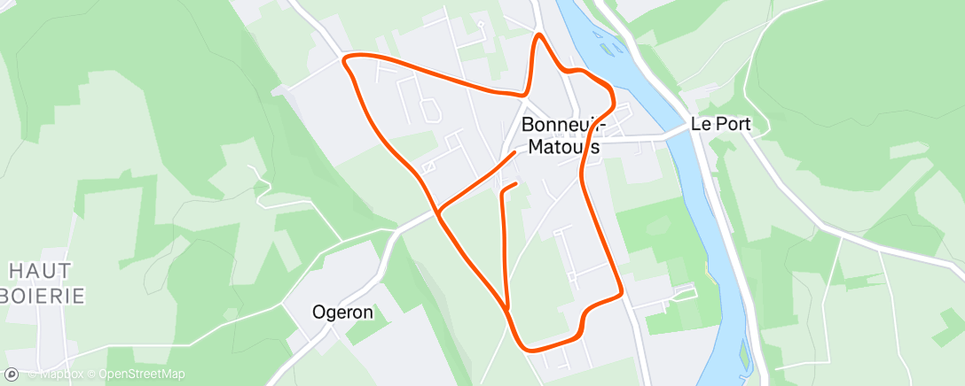 Map of the activity, Course à pied le matin