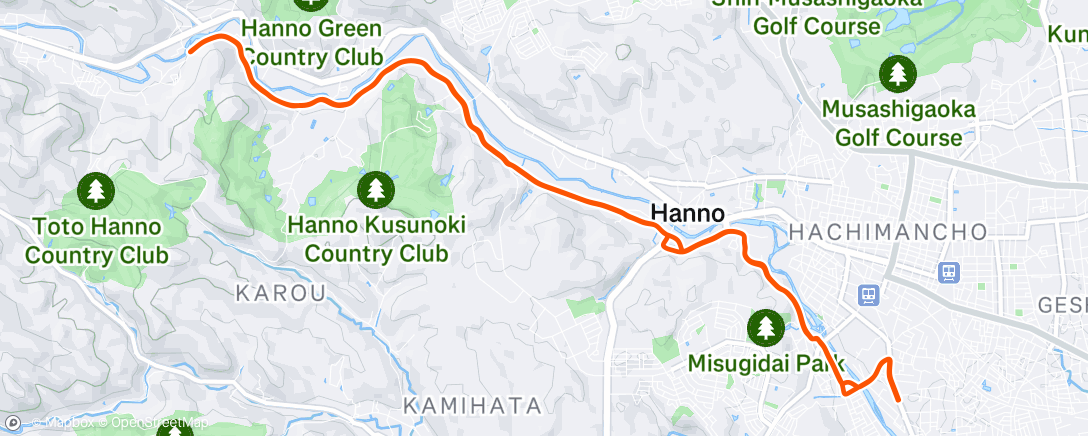 Map of the activity, 朝練 サイクリング