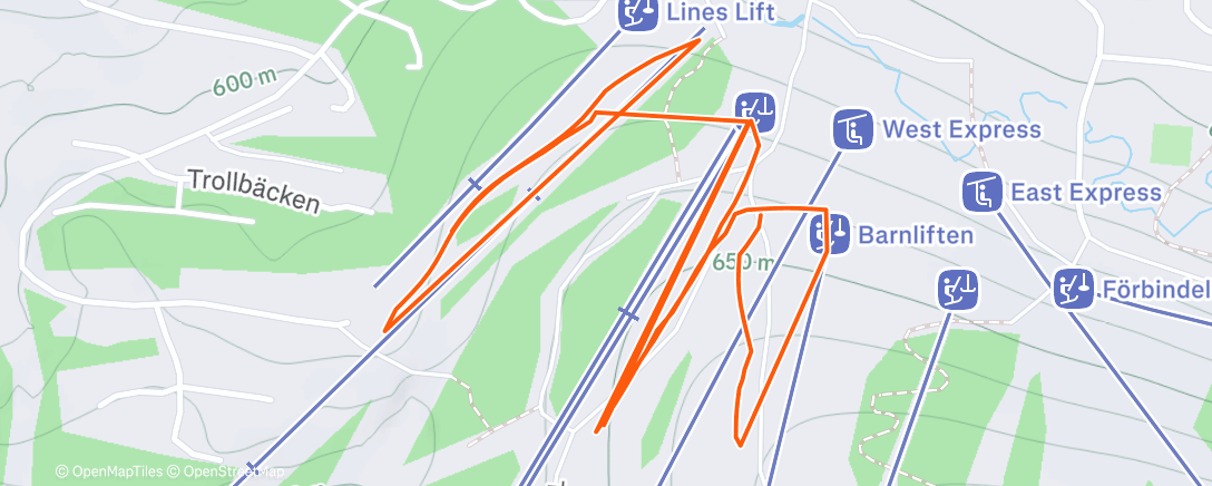 Карта физической активности (Morning Alpine Ski)