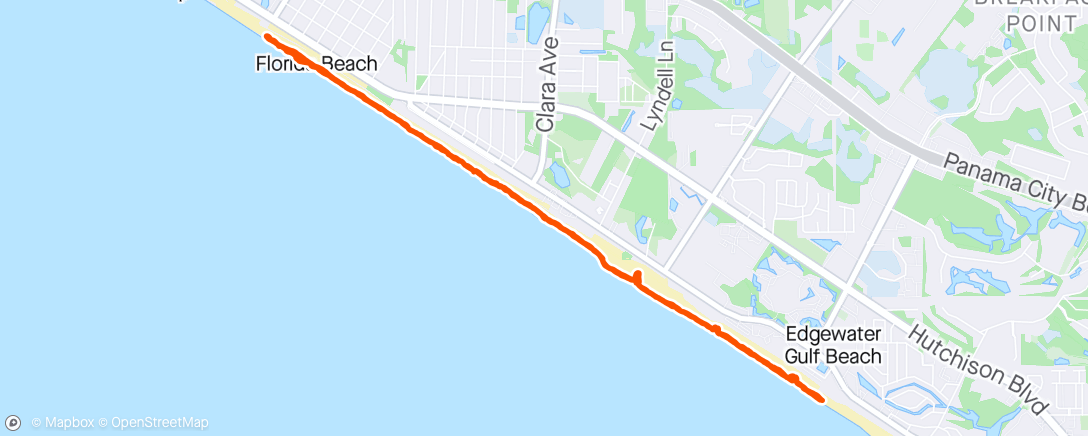 Map of the activity, Miles on Panama Beach