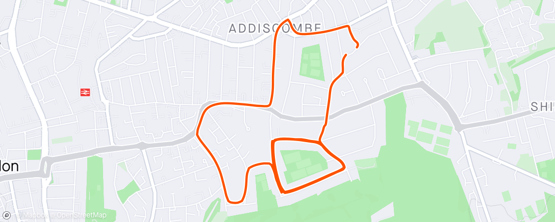 Map of the activity, Striders speed session