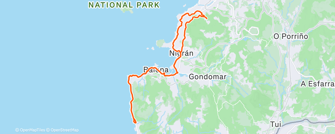 Map of the activity, Bicicleta por la mañana