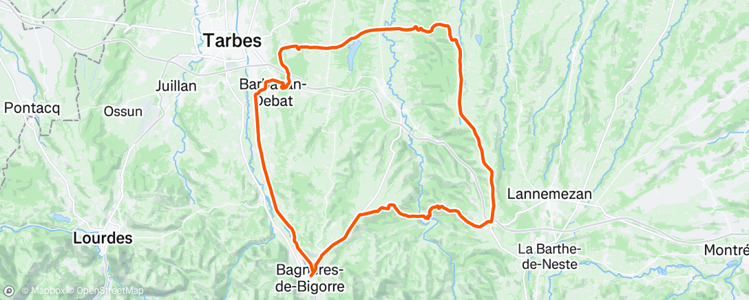 Map of the activity, Sortie vélo le midi
