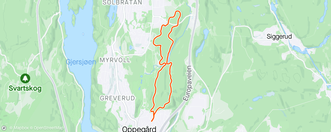 Map of the activity, Morning Run på stien, rolig