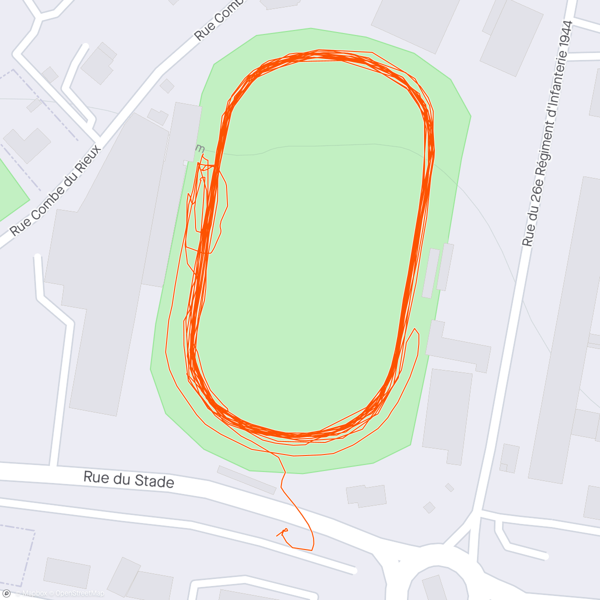 Map of the activity, Entraînement au stade avec le PNA 😊