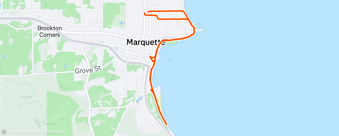 Map of the activity, Afternoon Run