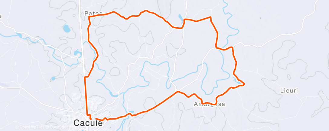 Map of the activity, Pedalada vespertina