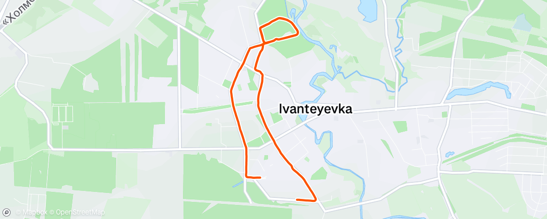 Map of the activity, Вечерний забег