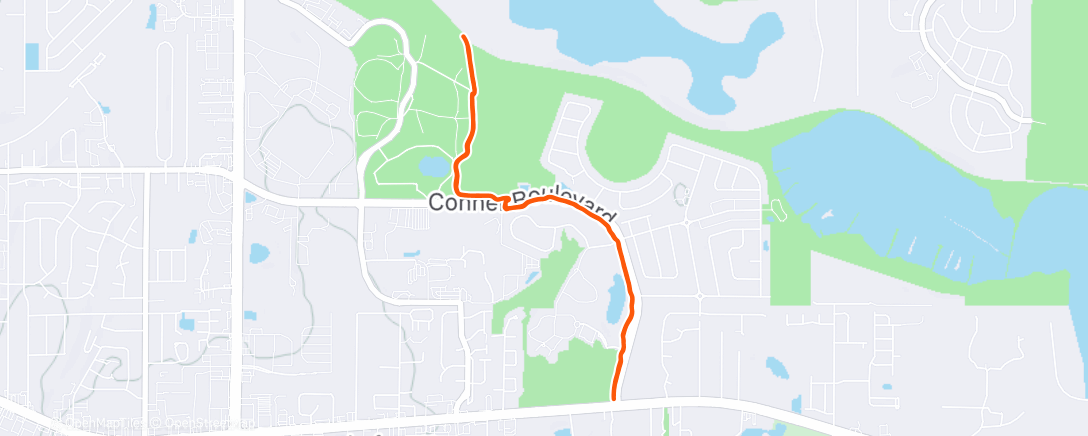 Map of the activity, Afternoon Run