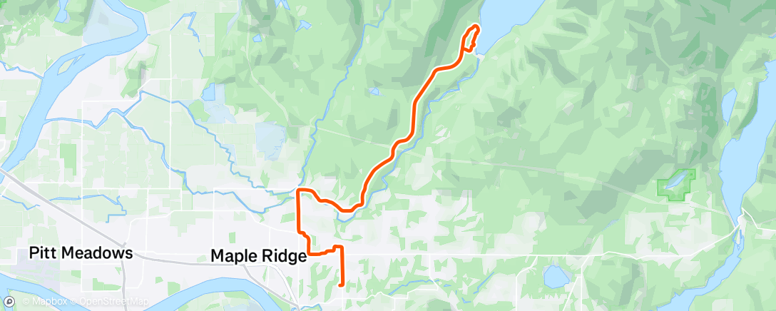 Map of the activity, Morning Ride to the lake