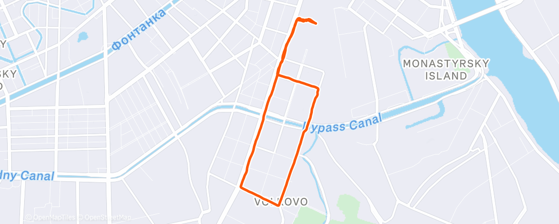 Map of the activity, Вечерний забег