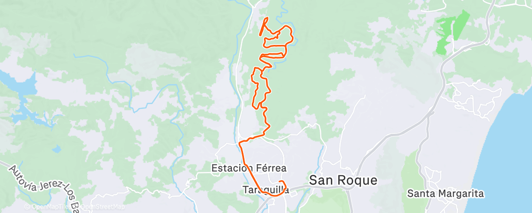 Map of the activity, Bicicleta de montaña por la tarde
