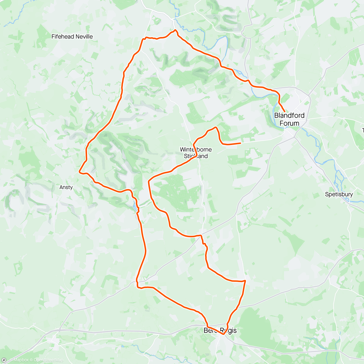 Map of the activity, Morning road ride
