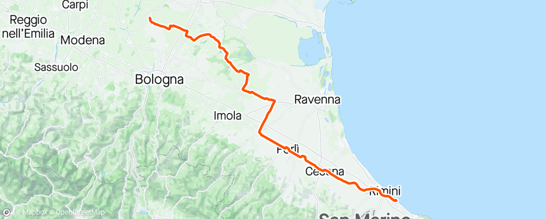 Map of the activity, Giro d'Italia: Stage 13