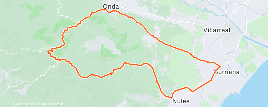 Map of the activity, Bicicleta por la tarde